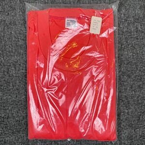 Vintage JC Penney Blank Pocket T-Shirt Mens 2XL Coral Short Sleeve Deadstock 70s